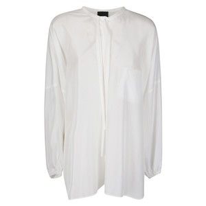 Jejia Long Lightweight Silk Shirt With Tie Collar - NWT